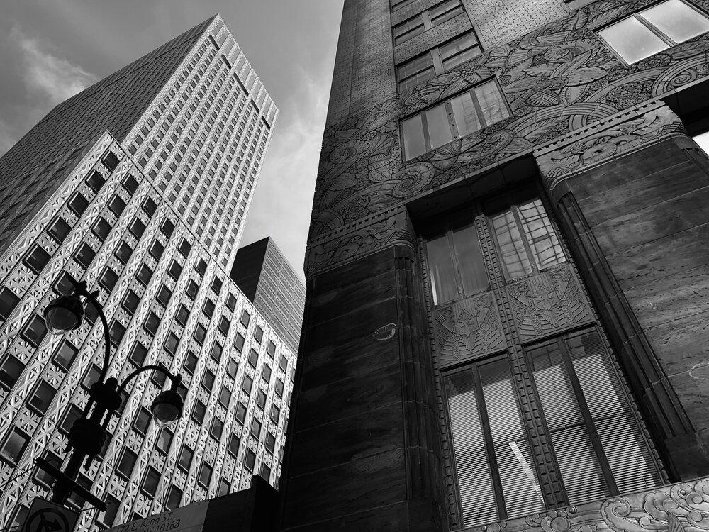 A photo of 42nd Street, 8/26/2020 in black and white