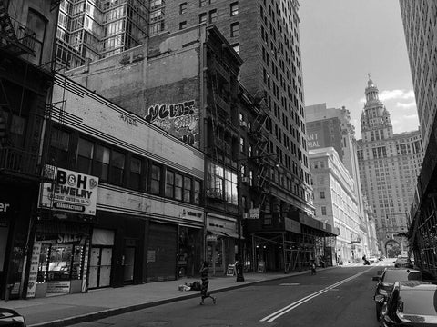 A photo of Chambers Street, 8/28/2020 in black and white