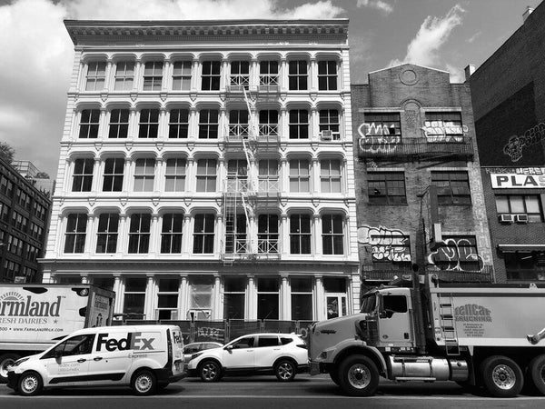 A photo of Canal Street, 8/28/2020 in black and white