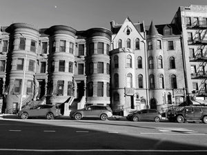 A photo of St. Nicholas Avenue, 1/23/2021 in black and white