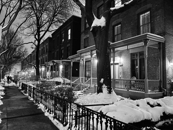 A photo of Astor Row, 2/3/2021 in black and white