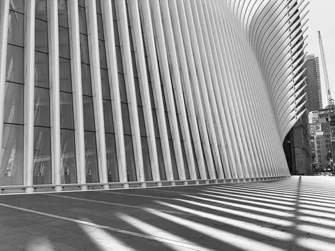 A photo of WTC Oculus, 6/20/2020 in black and white