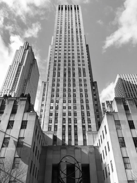 A photo of Rockefeller Center, International Building, 2/8/2020 in black and white