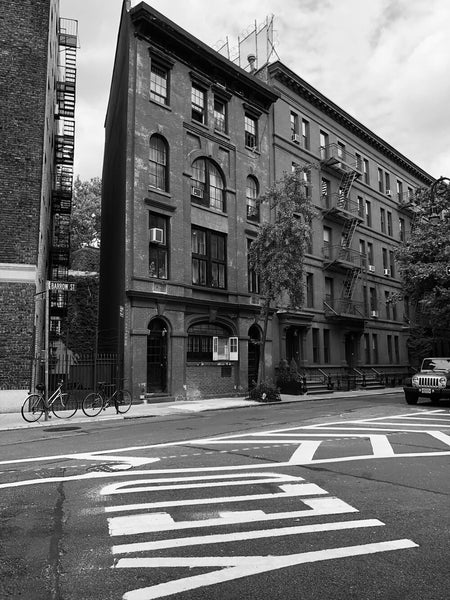 A photo of Barrow Street, West Village, 8/6/2020 in black and white