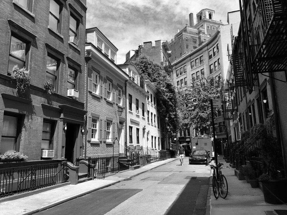 A photo of Gay Street, 8/15/2020 in black and white